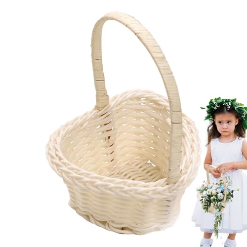 Körbe Für Blumenmädchen | Blumenkorb Hochzeit Weiß | Hochzeit Blumenmädchen Körbe | Handgeflochtene Blumenkörbe | Körbchen Weidenkorb Mit Geflochtener Für Zuhause Hochzeit Dekoration von Yuemeuy