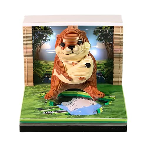 Yuemeuy 3D Notizblock - 3D Notizbuch,Papier-Schnitzkunst Notizblock mit Acryl-Deckel - für Schule Wohnheim Apartment Weihnachten Einweihungsparty Urlaub Reise Schlafzimmer Kinderzimmer Party von Yuemeuy
