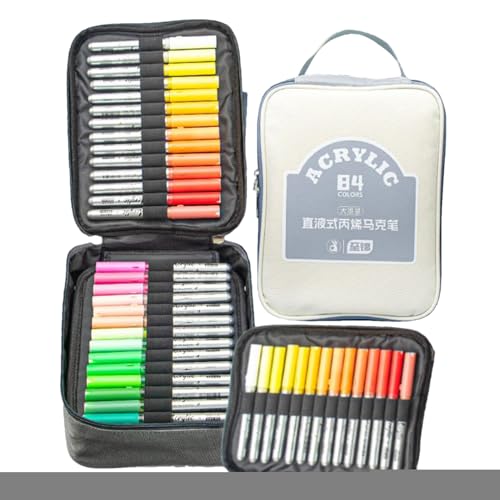 Yuemeuy Ausmalmarker - Zeichenstifte,84 Farben Acryl-Marker Set Für Erwachsene Und Kinder Mit Holz- Und Stofftauglichkeit – Zeichenstifte Zum Malen Auf Verschiedenen Oberflächen Yuemeuy Ausmalmarker - Zeichenstifte,84 Farben Acryl-Marker Set Für Erwachsene Und Kinder Mit Holz- Und Stofftauglichkeit – Zeichenstifte Zum Malen Auf Verschiedenen Oberflächen von Yuemeuy