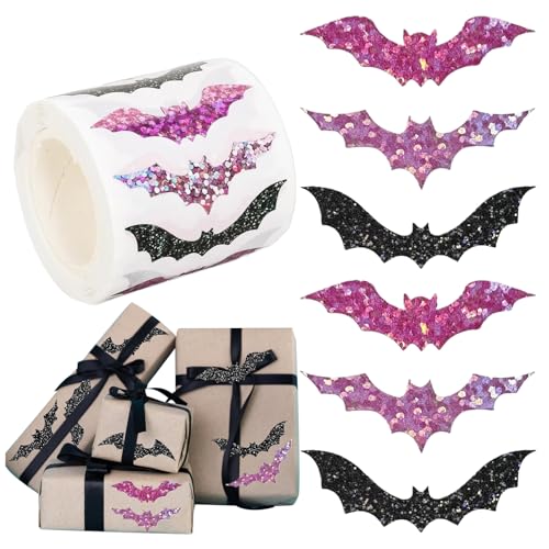 Yuemeuy Halloween Aufkleber - Schwarze Deko Selbstklebend Für Halloween | Briefverschluss Dekos Party Deko Für Jugendliche Mädchen Familie Freunde von Yuemeuy