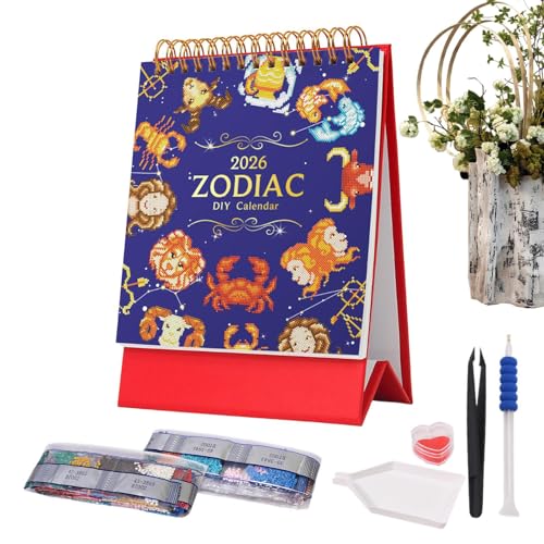 Yuemeuy Mal Kalender,2026 Stehkalender Bastelset Mit Malen - Bastelbedarf Für Tisch Eingangsbereich Feiertag Hochzeit Geburtstag Jugendliche Frauen Mädchen von Yuemeuy