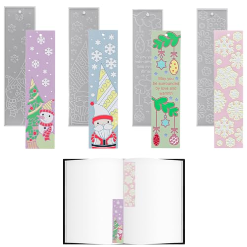 Yuemeuy Silikone Lesezeichen Form,4 Stück Weihnachts Epoxy Gießform | Handgemachte Bastelzubehör Für Schule Bibliothek Büro Arbeitszimmer Klassenzimmer Schreibtisch Fenster Tür | für Wohnzimmer Yuemeuy Silikone Lesezeichen Form,4 Stück Weihnachts Epoxy Gießform | Handgemachte Bastelzubehör Für Schule Bibliothek Büro Arbeitszimmer Klassenzimmer Schreibtisch Fenster Tür | für Wohnzimmer von Yuemeuy