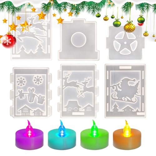 Yuemeuy Weihnachts Silikon Formen | 6-teilige Silikon Epoxyharz Gießform für Basteln - Wiederverwendbare Form Bastelbedarf für | Weihnachtsdekoration und Halloween Party Deko Yuemeuy Weihnachts Silikon Formen | 6-teilige Silikon Epoxyharz Gießform für Basteln - Wiederverwendbare Form Bastelbedarf für | Weihnachtsdekoration und Halloween Party Deko von Yuemeuy