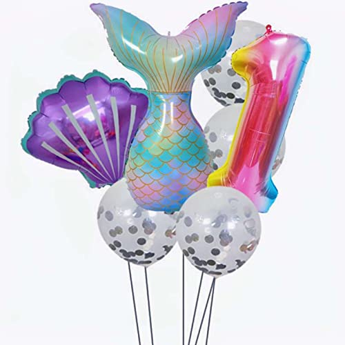 8 Stück Meerjungfrau Luftballon, Folienballons Meerjungfrau Luftballons Set, Meerjungfrau Schwanz Luftballons, meerjungfrau geburtstagdeko Luftballons für Party Jubiläumsfeier Geburtstag Party von Yuemuop