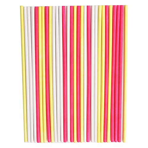 Cake Pop Stiele, Lollipop Sticks, Papier Sticks, Bunte Lollipop Sticks, Lollipop Sticks, Lollipop Zubehör, Backwerkzeuge, DIY Backzubehör (30 bunte mittlere Größe 150 mm lang) von Yuezhongoo