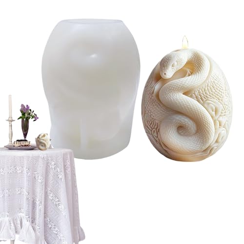 Schlangenform Silikon Kerzenform zum Gießen, Wiederverwendbare Kerzen Gießform Selber Machen Set für Aromakerzen & Harzkuns, Geschenk für Schlangenliebhaber von Yugugomo