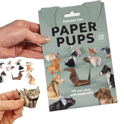 DIY Papier Katzen Origami Kit, 3D Handgemachte Origami Katze Modell, Origami Tier Form Dekoration Kit, Cut Animal Papercraft Modell für Anfänger, Kreatives Katze Origami Set (PUPS) von Yuhaidzsw