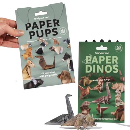 DIY Papier Katzen Origami Kit, 3D Handgemachte Origami Katze Modell, Origami Tier Form Dekoration Kit, Cut Animal Papercraft Modell für Anfänger, Kreatives Katzen-Origami-Set (2pcs-c) von Yuhaidzsw