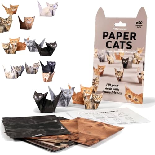 DIY Papier Katzen Origami Kit, 3D Handgemachte Origami Katze Modell, Origami Tier Geformte Dekoration Kit, Cut Animal Papercraft Modell für Anfänger, Kreatives Katze Origami Set (Katzen) von Yuhaidzsw