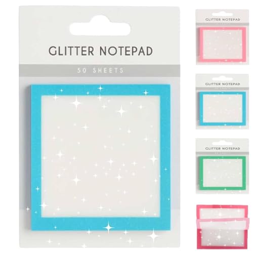 Glitzer-Notizblock, Haftnotizen, transparent, glitzernd, lustig, niedlich, selbstklebend, kleine To-Do-Liste, schönes Geschenk für Mädchen, Blau von Yuhaidzsw