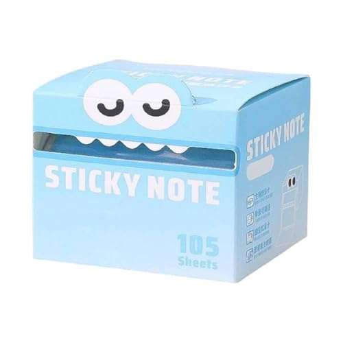 Haftnotizen mit niedlichem Monster-Muster, lustige Pastell-Memo-Notizblöcke, zufällige Farbe, niedliches Monster-Muster, selbstklebend, Cartoon-Notizblöcke, lebhafter Farbverlauf (Blau, 1) von Yuhaidzsw