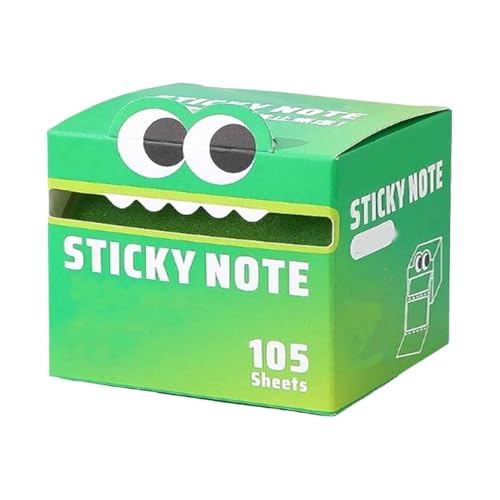 Haftnotizen mit niedlichem Monster-Muster, lustige Pastell-Memo-Notizblöcke, zufällige Farbe, niedliches Monster-Muster, selbstklebend, Cartoon-Notizblöcke, lebhafter Farbverlauf (Grün, 1) von Yuhaidzsw