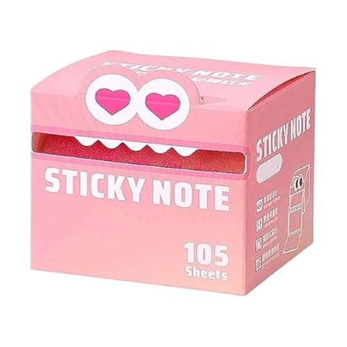 Haftnotizen mit niedlichem Monster-Muster, lustige Pastell-Memo-Notizblöcke, zufällige Farbe, niedliches Monster-Muster, selbstklebend, Cartoon-Notizblöcke, lebhafter Farbverlauf (Rosa, 1) von Yuhaidzsw