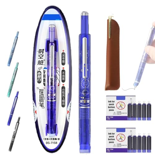 Yuhaidzsw Protectivemethod Füllfederhalter, einziehbar, 0,38 mm, blaue und schwarze Tinte, transparenter Schaft mit 5 nachfüllbaren Tintenpatronen, glattes Schreiben, kein Auslaufen (Dunkelblau, Blau Yuhaidzsw Protectivemethod Füllfederhalter, einziehbar, 0,38 mm, blaue und schwarze Tinte, transparenter Schaft mit 5 nachfüllbaren Tintenpatronen, glattes Schreiben, kein Auslaufen (Dunkelblau, Blau von Yuhaidzsw