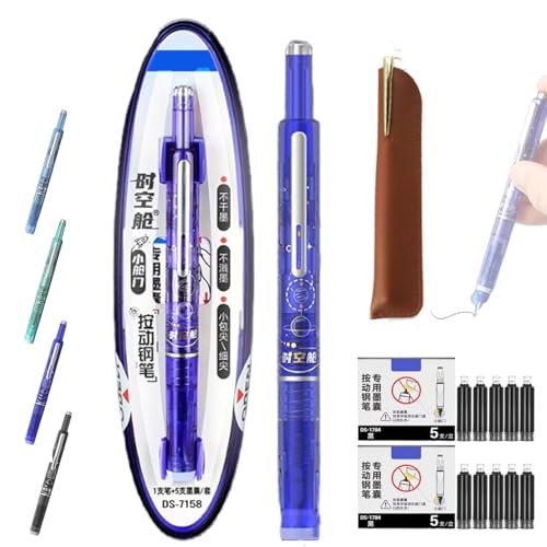 Yuhaidzsw Protectivemethod Füllfederhalter, einziehbar, 0,38 mm, blaue und schwarze Tinte, transparenter Schaft mit 5 nachfüllbaren Tintenpatronen, glattes Schreiben, kein Auslaufen (Dunkelblau Yuhaidzsw Protectivemethod Füllfederhalter, einziehbar, 0,38 mm, blaue und schwarze Tinte, transparenter Schaft mit 5 nachfüllbaren Tintenpatronen, glattes Schreiben, kein Auslaufen (Dunkelblau von Yuhaidzsw