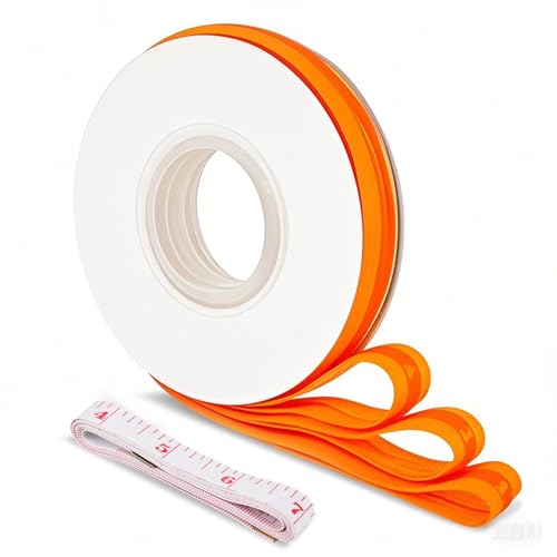 Yuhangilx Rutschfestes, dehnbares Silikon-Gummiband, 1,6 cm breit, Silikon-Greiferband für Kleidung, DIY-Kleidungszubehör und Haarschleife, 4,5 m pro Rolle, mehrfarbig (Orange) von Yuhangilx