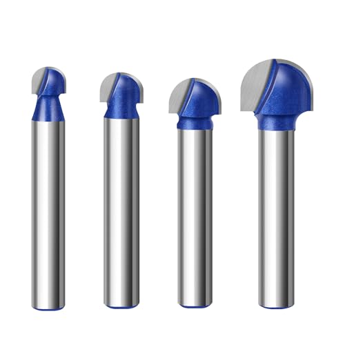 Yuhtech 4 Stück 6.35 mm 1/4 Inch Schaft Oberfräser Hohlkehlfräser, Schaft Rund Nase Cove Core Box Fräser, Hartmetall Hohlkehlfräser Oberfräser, Kugelfräser Holzbearbeitung Fräser Set Yuhtech 4 Stück 6.35 mm 1/4 Inch Schaft Oberfräser Hohlkehlfräser, Schaft Rund Nase Cove Core Box Fräser, Hartmetall Hohlkehlfräser Oberfräser, Kugelfräser Holzbearbeitung Fräser Set von Yuhtech