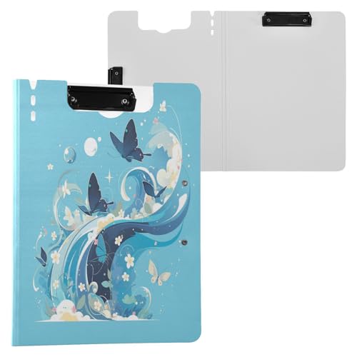 Clipboard Folder Happy Butterflies Sky Blue A4 Clipfolio Two Metal Clips Pen Holder School Clip Board with Hard Cover Clipboard Folder Happy Butterflies Sky Blue A4 Clipfolio Two Metal Clips Pen Holder School Clip Board with Hard Cover von Yuiboo