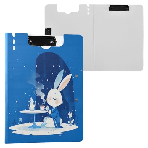 Clipfolio Faltbare Klemmbretter, Retro-Hase, Blau, A4, Doppel-Clips, Stifthalter, Schule, Klemmbrett mit festem Einband Clipfolio Faltbare Klemmbretter, Retro-Hase, Blau, A4, Doppel-Clips, Stifthalter, Schule, Klemmbrett mit festem Einband von Yuiboo