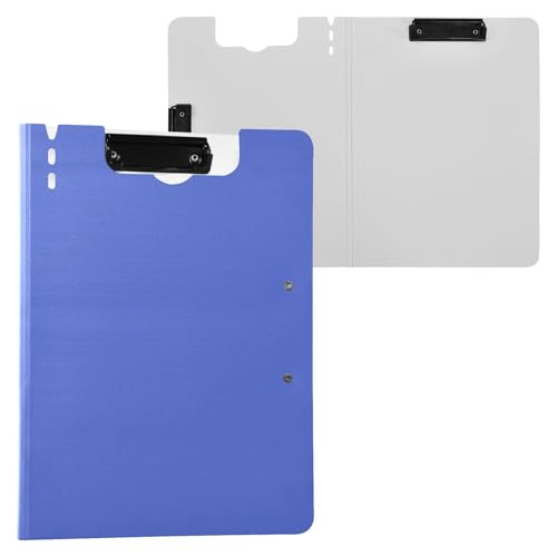 Faltbare Klemmbretter, schieferblau, einfarbig, A4-Klemmbrett, horizontale und vertikale Doppel-Clips, Büro-Klemmbrett mit festem Einband Faltbare Klemmbretter, schieferblau, einfarbig, A4-Klemmbrett, horizontale und vertikale Doppel-Clips, Büro-Klemmbrett mit festem Einband von Yuiboo