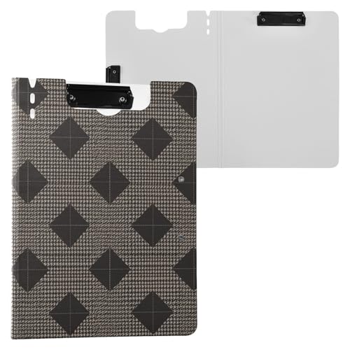Faltbare Klemmbretter Hahnentrittraster A4-Klemmbrett Binderfolio Doppel-Clips Stifthalter Still-Clipboard mit festem Einband Faltbare Klemmbretter Hahnentrittraster A4-Klemmbrett Binderfolio Doppel-Clips Stifthalter Still-Clipboard mit festem Einband von Yuiboo