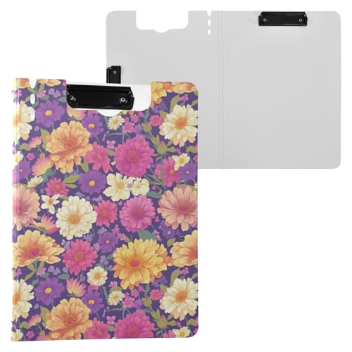 Faltbare Klemmbretter mit bunten Blumen, A4-Klemmbrett, horizontale und vertikale Doppel-Clips, Still-Klemmbrett mit Abdeckung Faltbare Klemmbretter mit bunten Blumen, A4-Klemmbrett, horizontale und vertikale Doppel-Clips, Still-Klemmbrett mit Abdeckung von Yuiboo