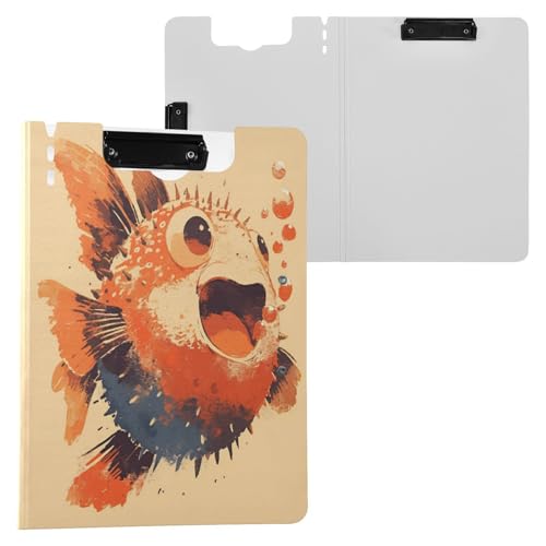 Faltbares Klemmbrett Hoffnungsvoller Pufferfisch, A4-Klemmbrett mit Padfolio, Doppel-Clips, Stifthalter, Still-Clipboard mit festem Einband Faltbares Klemmbrett Hoffnungsvoller Pufferfisch, A4-Klemmbrett mit Padfolio, Doppel-Clips, Stifthalter, Still-Clipboard mit festem Einband von Yuiboo