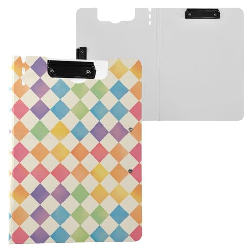 Faltbares Klemmbrett mit Aufbewahrung, Regenbogen-Schachbrett, A4-Klemmbrett mit Ordner, Doppel-Clips, Stifthalter, Still-Clipboard mit Abdeckung Faltbares Klemmbrett mit Aufbewahrung, Regenbogen-Schachbrett, A4-Klemmbrett mit Ordner, Doppel-Clips, Stifthalter, Still-Clipboard mit Abdeckung von Yuiboo