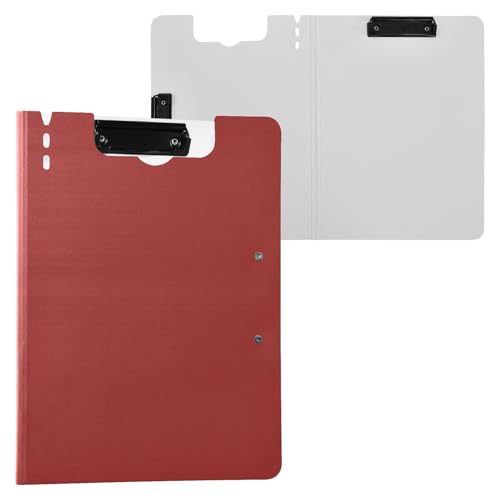 Faltbares Klemmbrett mit Aufbewahrung, braun-rot, A4-Klemmbrett mit Ordner, doppelte Metallklammern, Stifthalter, Still-Clipboard mit Abdeckung Faltbares Klemmbrett mit Aufbewahrung, braun-rot, A4-Klemmbrett mit Ordner, doppelte Metallklammern, Stifthalter, Still-Clipboard mit Abdeckung von Yuiboo