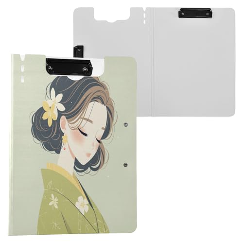 Faltbares Klemmbrett mit Blumenmuster, weiß, A4, Klemmbrett, Folio-Ordner, horizontale und vertikale Doppel-Clips, Büro-Klemmbrett mit Abdeckung Faltbares Klemmbrett mit Blumenmuster, weiß, A4, Klemmbrett, Folio-Ordner, horizontale und vertikale Doppel-Clips, Büro-Klemmbrett mit Abdeckung von Yuiboo