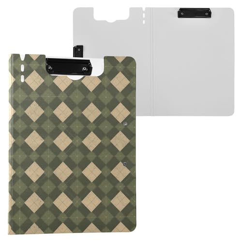 Gefaltetes Klemmbrett Olivgrün Drab Schachbretter A4 Klemmbrett mit Padfolio Zwei Metallclips Stifthalter Still-Clipboard mit Abdeckung Gefaltetes Klemmbrett Olivgrün Drab Schachbretter A4 Klemmbrett mit Padfolio Zwei Metallclips Stifthalter Still-Clipboard mit Abdeckung von Yuiboo