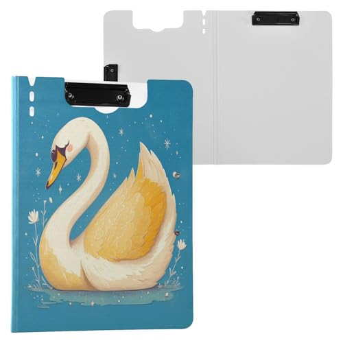 Klappbares Klemmbrett Chic Hellgelb Schwan A4 Klemmbrett Binderfolio Doppelclips Stifthalter Still-Clipboard mit Abdeckung Klappbares Klemmbrett Chic Hellgelb Schwan A4 Klemmbrett Binderfolio Doppelclips Stifthalter Still-Clipboard mit Abdeckung von Yuiboo