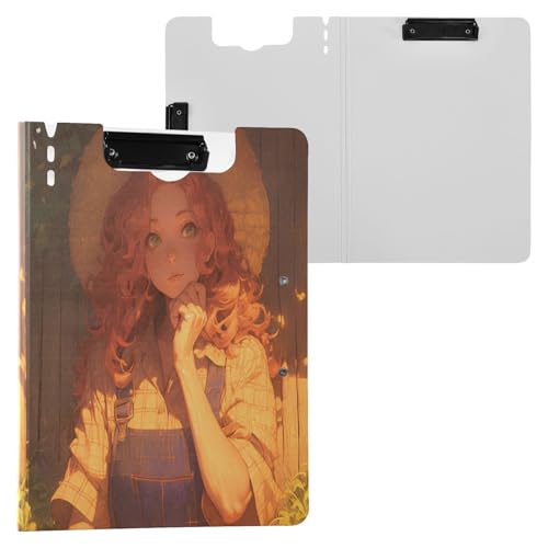 Klemmbrett, faltbar, neugieriger Bauer, A4, Klemmbrett, Folio-Ordner, zwei Metall-Clips, Stifthalter, Schule, Klemmbrett mit Abdeckung Klemmbrett, faltbar, neugieriger Bauer, A4, Klemmbrett, Folio-Ordner, zwei Metall-Clips, Stifthalter, Schule, Klemmbrett mit Abdeckung von Yuiboo