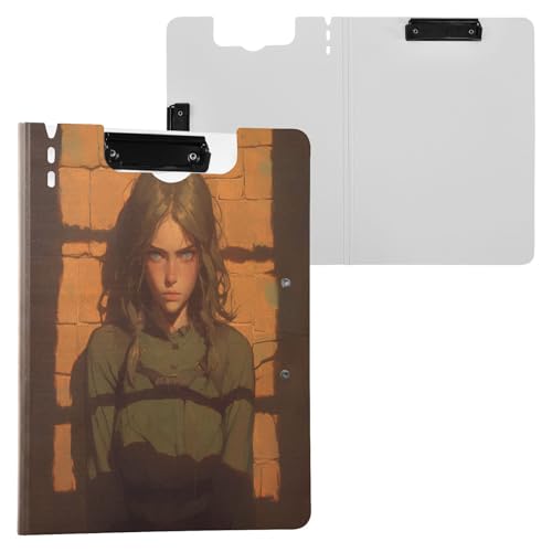 Klemmbrett Faltbares Klemmbrett für Damen, A4, horizontale und vertikale Doppel-Clips, Still-Clipboard mit festem Einband Klemmbrett Faltbares Klemmbrett für Damen, A4, horizontale und vertikale Doppel-Clips, Still-Clipboard mit festem Einband von Yuiboo