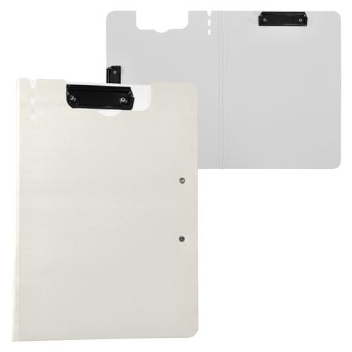 Klemmbrett mit Mappe, Blumenmuster, Weiß, A4, Klemmbrett, Folio-Ordner, zwei Metallklammern, Stifthalter, Schulklemmbrett mit festem Einband Klemmbrett mit Mappe, Blumenmuster, Weiß, A4, Klemmbrett, Folio-Ordner, zwei Metallklammern, Stifthalter, Schulklemmbrett mit festem Einband von Yuiboo