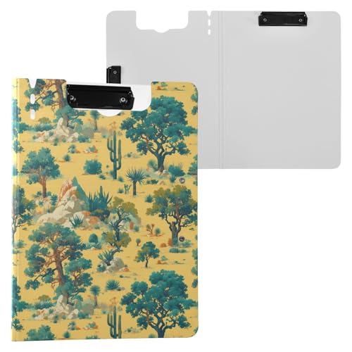 Klemmbrett mit Mappe, Retro, grüner Baum, Gelb, A4, Klemmbrett, Folio-Doppelklammern, Stifthalter, Büro-Klemmbrett mit Abdeckung Klemmbrett mit Mappe, Retro, grüner Baum, Gelb, A4, Klemmbrett, Folio-Doppelklammern, Stifthalter, Büro-Klemmbrett mit Abdeckung von Yuiboo