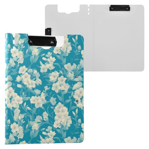 Klemmbrett mit Mappe, einzigartiges Phlox Türkis, A4-Klemmbrett mit Ordner, doppelte Metallklammern, Stifthalter, Still-Clipboard mit festem Einband Klemmbrett mit Mappe, einzigartiges Phlox Türkis, A4-Klemmbrett mit Ordner, doppelte Metallklammern, Stifthalter, Still-Clipboard mit festem Einband von Yuiboo