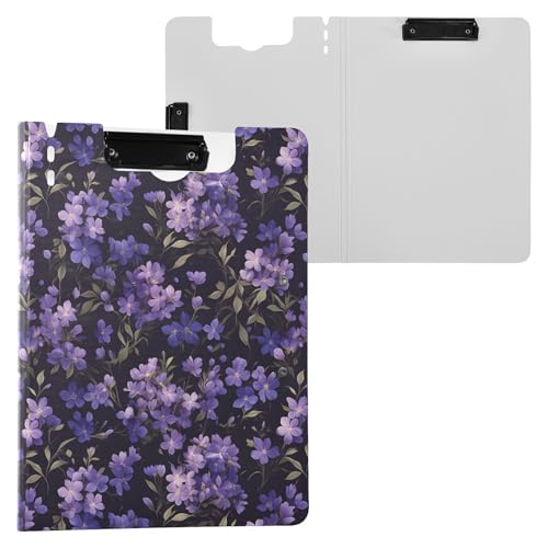 Klemmbrett mit Mappe, kleine violette Wildblumen, A4, Klemmbrett, Binderfolio, Doppelklammern, Stifthalter, Schulklemmbrett mit festem Einband Klemmbrett mit Mappe, kleine violette Wildblumen, A4, Klemmbrett, Binderfolio, Doppelklammern, Stifthalter, Schulklemmbrett mit festem Einband von Yuiboo