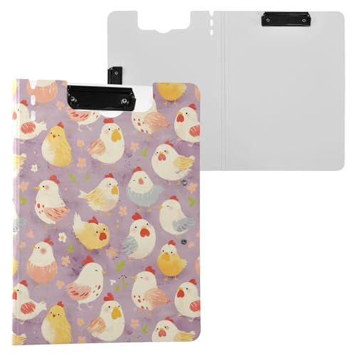 Klemmbrett mit Mappe, niedliche Hühner, Blume, Rosa, A4-Klemmbrett, Padfolio, doppelte Metall-Clips, Stifthalter, Still-Clipboard mit festem Einband Klemmbrett mit Mappe, niedliche Hühner, Blume, Rosa, A4-Klemmbrett, Padfolio, doppelte Metall-Clips, Stifthalter, Still-Clipboard mit festem Einband von Yuiboo