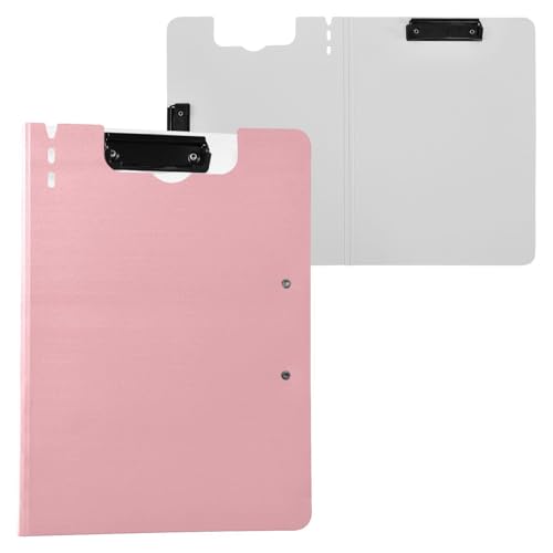 Klemmbrett mit Ordner, Hellrosa, A4-Klemmbrett, Padfolio, doppelte Metallclips, Stifthalter, Still-Clipboard mit festem Einband Klemmbrett mit Ordner, Hellrosa, A4-Klemmbrett, Padfolio, doppelte Metallclips, Stifthalter, Still-Clipboard mit festem Einband von Yuiboo