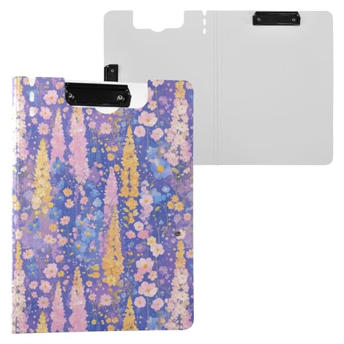 Klemmbrett mit Ordner, Schönheit, bunte Blumen, A4-Klemmbrett, Binderfolio, doppelte Metall-Clips, Stifthalter, Büro-Klemmbrett mit festem Einband Klemmbrett mit Ordner, Schönheit, bunte Blumen, A4-Klemmbrett, Binderfolio, doppelte Metall-Clips, Stifthalter, Büro-Klemmbrett mit festem Einband von Yuiboo