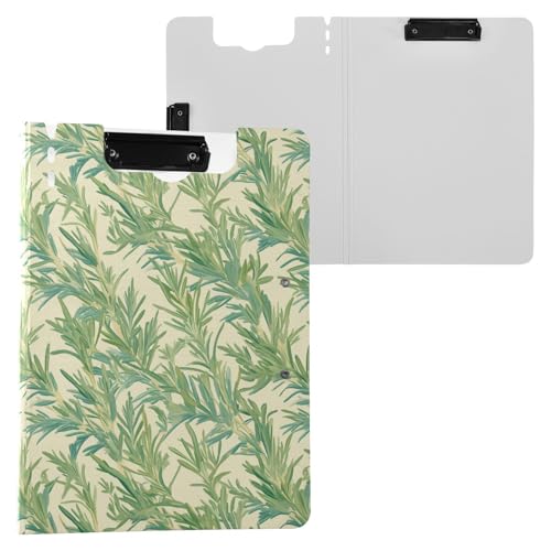 Klemmbrett mit Ordner, windgeblasene grüne Blätter, A4-Klemmbrett, Padfolio, zwei Metallklammern, Stifthalter, Still-Clipboard mit festem Einband Klemmbrett mit Ordner, windgeblasene grüne Blätter, A4-Klemmbrett, Padfolio, zwei Metallklammern, Stifthalter, Still-Clipboard mit festem Einband von Yuiboo