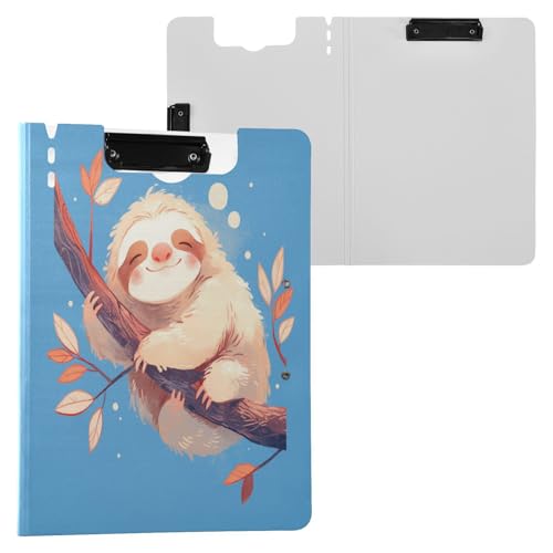 Klemmbrettmappe Ästhetisches Faultier Blau A4 Klemmbrett Folio Binder Horizontal und Vertikal Doppelclips Büro Klemmbrett mit Abdeckung von Yuiboo
