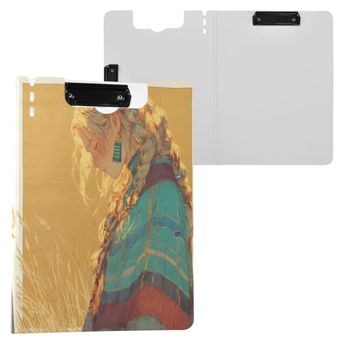 Klemmbrettmappe mit Aufbewahrung, Herren, rotgold, A4, Klemmbrett, Clipfolio, zwei Metallklammern, Stifthalter, Schulklemmbrett mit festem Einband Klemmbrettmappe mit Aufbewahrung, Herren, rotgold, A4, Klemmbrett, Clipfolio, zwei Metallklammern, Stifthalter, Schulklemmbrett mit festem Einband von Yuiboo