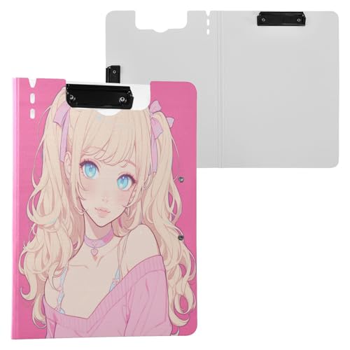 Klemmbrettmappe mit Aufbewahrung, niedliches rosa Frauen, A4-Klemmbrett mit Ordner, horizontale und vertikale Doppelklammern, Still-Clipboard mit festem Einband Klemmbrettmappe mit Aufbewahrung, niedliches rosa Frauen, A4-Klemmbrett mit Ordner, horizontale und vertikale Doppelklammern, Still-Clipboard mit festem Einband von Yuiboo