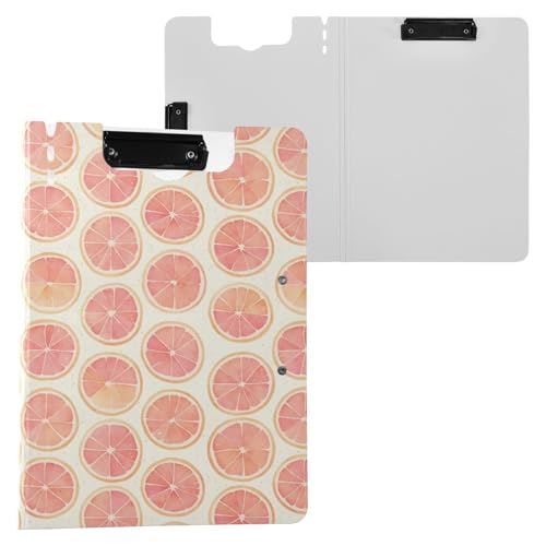 Klemmbrettmappe mit Aufbewahrung, rosa Grapefruit, A4-Klemmbrett mit Ordner, zwei Metallklammern, Stifthalter, Still-Clipboard mit festem Einband Klemmbrettmappe mit Aufbewahrung, rosa Grapefruit, A4-Klemmbrett mit Ordner, zwei Metallklammern, Stifthalter, Still-Clipboard mit festem Einband von Yuiboo