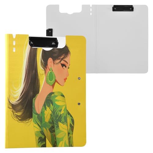 Ordner-Klemmbrett mit Aufbewahrung, Latina-Frauen, Gold, A4-Klemmbrett, Clipfolio, horizontale und vertikale Doppel-Clips, Still-Clipboard mit Abdeckung Ordner-Klemmbrett mit Aufbewahrung, Latina-Frauen, Gold, A4-Klemmbrett, Clipfolio, horizontale und vertikale Doppel-Clips, Still-Clipboard mit Abdeckung von Yuiboo