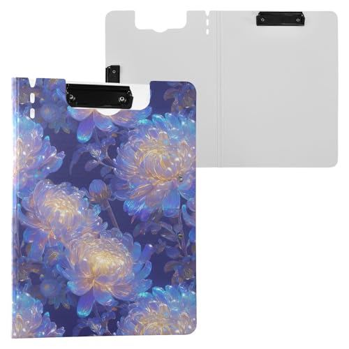 Ordner-Klemmbrett mit Aufbewahrung, glasähnlich, violette Blumen, A4, Klemmbrett, Padfolio, doppelte Metallklammern, Stifthalter, Schulklemmbrett mit festem Einband Ordner-Klemmbrett mit Aufbewahrung, glasähnlich, violette Blumen, A4, Klemmbrett, Padfolio, doppelte Metallklammern, Stifthalter, Schulklemmbrett mit festem Einband von Yuiboo