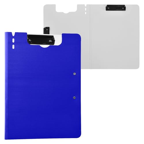 Ordner-Klemmbrett mit Aufbewahrung, mittelblau, A4-Klemmbrett, Ordner, doppelte Metallklammern, Stifthalter, Still-Clipboard mit Abdeckung Ordner-Klemmbrett mit Aufbewahrung, mittelblau, A4-Klemmbrett, Ordner, doppelte Metallklammern, Stifthalter, Still-Clipboard mit Abdeckung von Yuiboo
