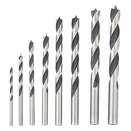 Yuio 8 teilig Holzbohrer Set 3mm-10mm, Spiralbohrer-Satz Ø 3,0, 4,0, 5,0, 6,0, 7,0, 8,0, 9,0, 10,0 mm, Holzschlangenbohrer, Wood Holzspiralbohrer Set, Bohrerset für Holz bohre für Hartholz Weichholz Yuio 8 teilig Holzbohrer Set 3mm-10mm, Spiralbohrer-Satz Ø 3,0, 4,0, 5,0, 6,0, 7,0, 8,0, 9,0, 10,0 mm, Holzschlangenbohrer, Wood Holzspiralbohrer Set, Bohrerset für Holz bohre für Hartholz Weichholz von Yuio